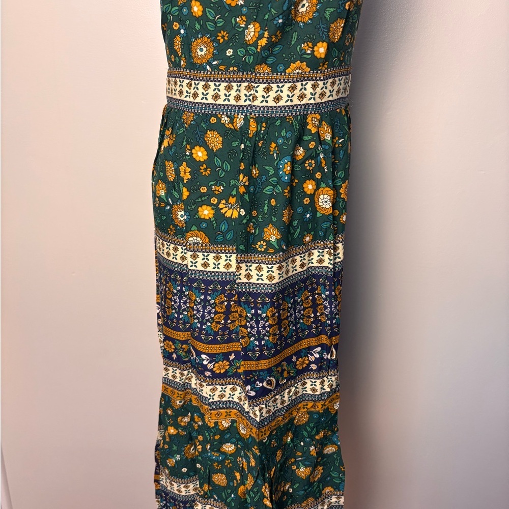 Umgree Floral Sleeveless Earth Tone Side Zip Maxi Dress Size Small - Picture 5 of 11